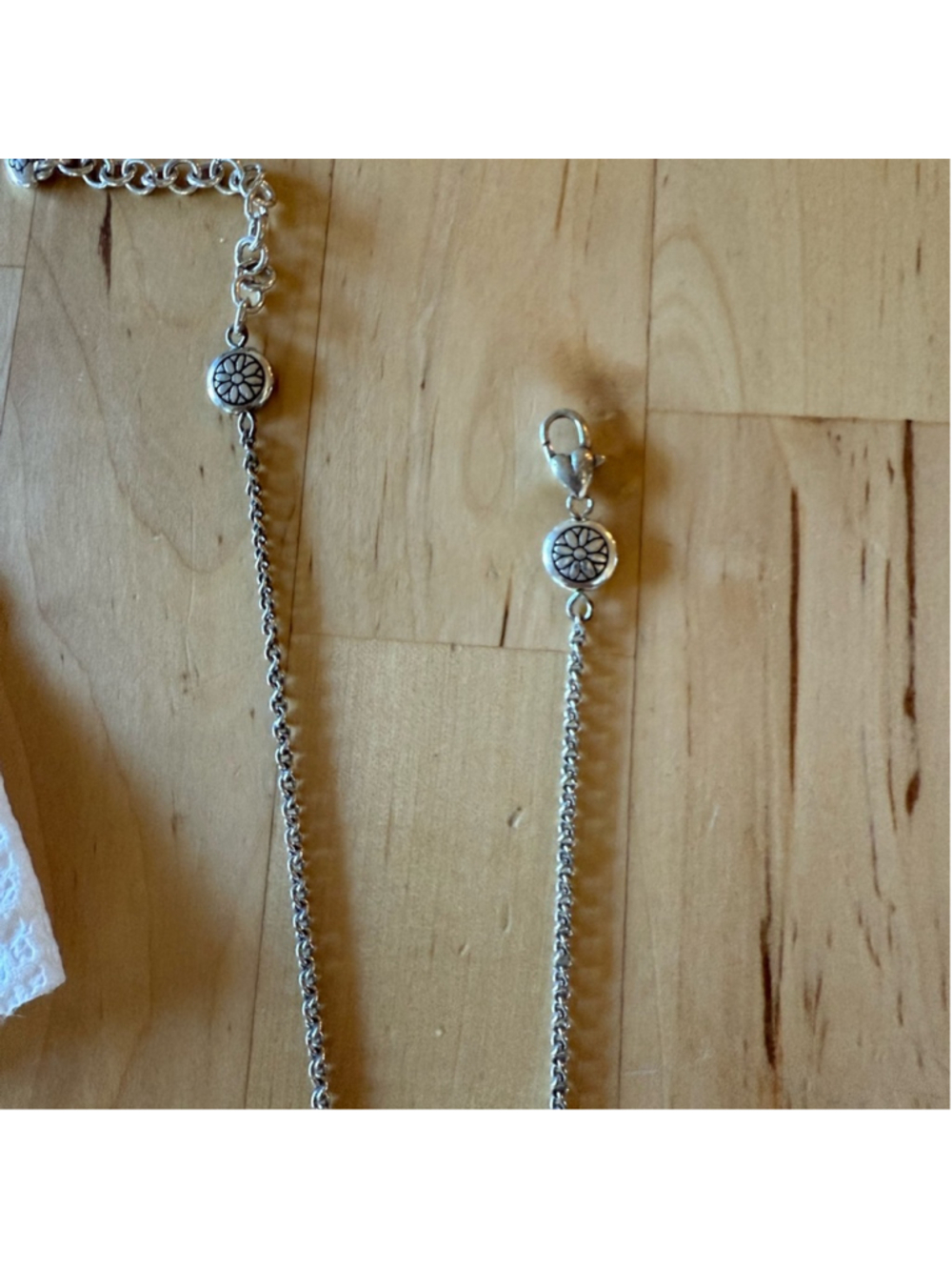 Brighton vintage sunflower yellow orange and silver reversible necklace - Picture 5 of 5